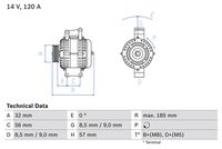 BOSCH 0986048620 - Alternador