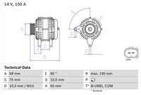 BOSCH 0986046220 - Alternador