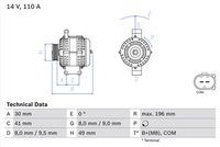 BOSCH 0 986 046 130 - Alternador