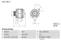 BOSCH 0986049610 - Alternador