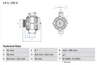 BOSCH 0986043910 - Alternador