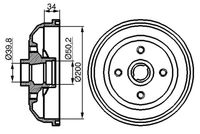 BOSCH 0986477056 - Tambor de freno