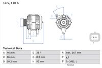 BOSCH 0986042181 - Alternador