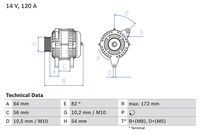 BOSCH 0986046140 - Alternador