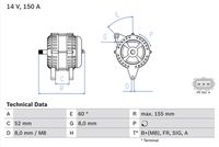 BOSCH 0986081140 - Alternador