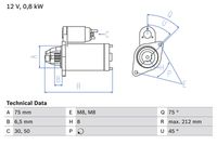 BOSCH 0986014371 - Motor de arranque