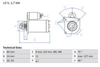 BOSCH 0986023050 - Motor de arranque