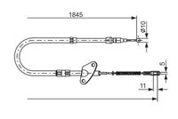 BOSCH 1987477119 - año construcción hasta: 06/1995<br>Lado de montaje: Atrás derecha<br>Lado de montaje: posterior<br>Restricción de fabricante: Mercedes-Benz Bremse<br>Longitud [mm]: 1845<br>