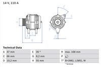 BOSCH 0 986 042 201 - Alternador