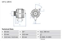 BOSCH 0986049400 - Alternador