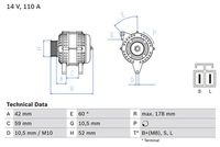 BOSCH 0986083750 - Alternador