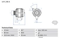 BOSCH 0986082430 - Alternador