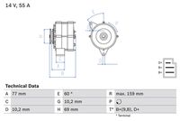 BOSCH 0986030720 - Alternador