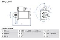 BOSCH 0 986 011 280 - Motor de arranque