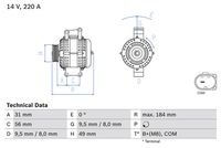 BOSCH 0986083600 - Alternador