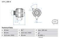 BOSCH 0986081390 - Alternador