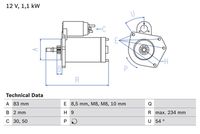 BOSCH 0986016800 - Motor de arranque