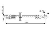 BOSCH 1987476239 - año construcción desde: 04/1973<br>Número de piezas necesarias: 2<br>Lado de montaje: Eje delantero<br>Longitud [mm]: 280<br>Diám. taladro brida [mm]: 10<br>Artículo complementario / información complementaria 2: sin tornillo hueco<br>Rosca interior [mm]: M10x1,25<br>Ancho de llave 1 [mm]: 17<br>