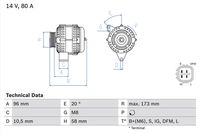 BOSCH 0986082040 - Alternador