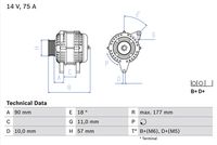 BOSCH 0986049131 - Alternador