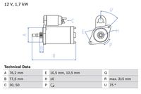 BOSCH 0986016250 - Motor de arranque