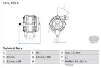 BOSCH 0986081090 - Alternador