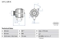 BOSCH 0986082720 - Alternador