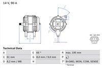 BOSCH 0986044651 - Alternador