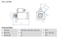 BOSCH 0986025890 - Motor de arranque