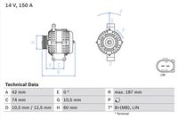 BOSCH 0986082330 - Alternador