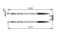 BOSCH 1987482038 - Cable de accionamiento, freno de estacionamiento