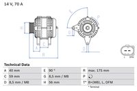 BOSCH 0986042600 - Alternador