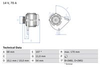 BOSCH 0986080560 - Alternador