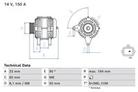 BOSCH 0986084690 - Alternador