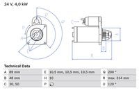 BOSCH 0986022400 - Motor de arranque