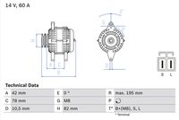 BOSCH 0986045681 - Alternador