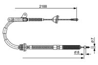 BOSCH 1987477879 - Lado de montaje: delante<br>Lado de montaje: posterior<br>Lado de montaje: Atrás izquierda<br>Longitud 1/Longitud 2 [mm]: 2187/1617<br>