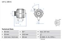 BOSCH 0986082030 - Alternador