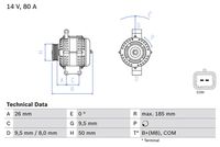 BOSCH 0986082880 - Alternador