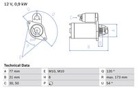 BOSCH 0986025720 - Motor de arranque