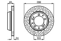 BOSCH 0986478595 - Lado de montaje: Eje delantero, derecha<br>Diámetro exterior [mm]: 304,0<br>Espesor de disco de frenos [mm]: 32,0<br>Espesor mínimo [mm]: 30,0<br>Tipo de disco de frenos: perforado/ventil. int.<br>Superficie: revestido<br>Número de orificios: 5<br>Procesamiento: aleado/alt. carburado<br>Referencia artículo par: 24.0132-0142.1<br>corona de agujeros - Ø [mm]: 130,0<br>Altura [mm]: 72,0<br>Diámetro de centrado [mm]: 103,0<br>Diámetro interior [mm]: 161,0<br>Diámetro de orificio [mm]: 15,4<br>