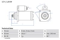 BOSCH 0986016990 - Motor de arranque