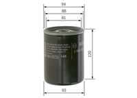 BOSCH 0986452064 - Tipo de filtro: Filtro enroscable<br>Altura [mm]: 125<br>Diámetro exterior [mm]: 90<br>Tamaño de rosca interior: M26 x 1,5<br>Diámetro de junta tórica [mm]: 85<br>Peso [kg]: 0,554<br>