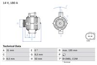 BOSCH 0 986 081 910 - Alternador