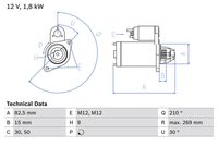 BOSCH 0986016240 - Motor de arranque