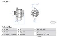 BOSCH 0986080480 - Alternador