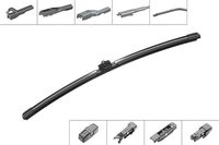 BOSCH 3397006831 - Lado de montaje: ambos lados<br>Tipo de sujeción: Side Pin<br>Equipamiento de vehículo: para vehículos con limpiaparabrisas desplazamiento opuesto<br>Longitud [pulgada]: 28<br>Longitud [mm]: 700<br>Tipo de escobilla: Escobilla con hoja plana<br>Peso [kg]: 0,151<br>