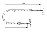 BOSCH 1987477237 - Cable de accionamiento, freno de estacionamiento