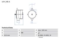 BOSCH 0986040280 - Alternador