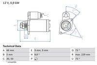 BOSCH 0986014350 - Motor de arranque